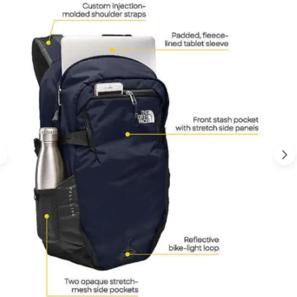 The North Face Fall Line Backpack - Black (has logo embroidered)